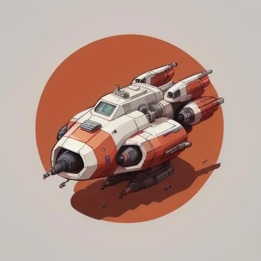 red streamlined spaceship, simple background, landing gear <lora:CuteSpaceships:1>