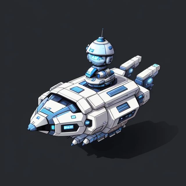 cute blue and white spaceship <lora:CuteSpaceship:1>