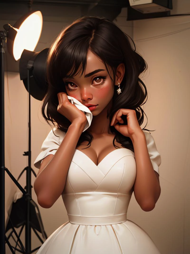 woman, <lora:Photo_Studio_V3_1.0_MIDD_Resize_DIM8:0.85>, photostudio, <lora:Saya-wiping mouth2:0.8>, wiping face, <lora:Elbow Squeeze:0.75>, arms up, elbow squeeze, breasts squeezed together, RAW candid cinema, 16mm, color graded portra 400 film, remarkable color, ultra realistic, textured skin, remarkable detailed pupils, realistic dull skin noise, visible skin detail, skin fuzz, dry skin, shot with cinematic camera
