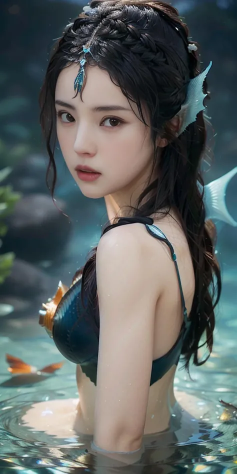 (8K, Original photography, Top image quality, masterpiece: 1.4), hyper HD, (Realistic, 真实感: 1.48), realisticlying, A high resolution, softlighting. Tiny Girls, girl jumping into the water、Falling、splash water、shout、Luminous water surface、White and Vivid colors, back lighting, glistening ivory skin, sparkling highlights, Detailed KAWAII face with cute lips, long eyelashes, Delicate clothes, Detailed open crotch, ((no extra limbs, corrected limbs)), Whole Body proportions and all limbs are anatomically accurate .