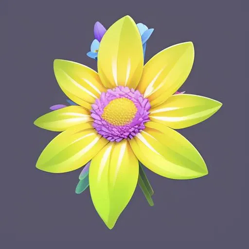 A flower,Rainbow color,Cartoon,game Icon Institute, game icon,masterpiece,best quality,ultra-detailed,masterpieces, <lora:cartoon2:0.7>