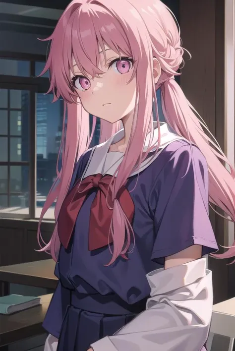 yunogasai, <lora:yunogasaitest:1>, yuno gasai, long hair, (pink eyes:1.5), pink hair, very angry, low twintails,
BREAK school uniform,
BREAK indoors, classroom,
BREAK looking at viewer, BREAK <lora:GoodHands-vanilla:1>, (masterpiece:1.2), best quality, high resolution, unity 8k wallpaper, (illustration:0.8), (beautiful detailed eyes:1.6), extremely detailed face, perfect lighting, extremely detailed CG, (perfect hands, perfect anatomy),