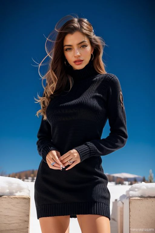 masterpiece, best quality, cinematic photo, a portrait of chantal, young, beautiful, busty, <lora:Chantal-10:1>, ((sfw,)), (modest smile:0.4), sweater dress, knitted black dress, pronounced feminine features, modern style, (8k, epic composition, photorealistic, sharp focus), winter elaborate background, dslr, intricate details, fine details, backlight, rendered eyes, (detailed skin), [[smooth]] skin,