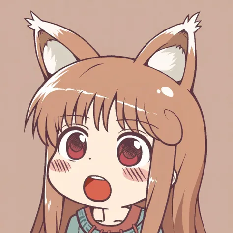 score_9, score_8_up,score_7_up,score_6_up,source_anime, :d,upper body, open mouth chibi,
holo, spice_and_wolf, 1girl, brown_hair, red_eyes
<lora:Ikiyouz-PonyXL-1024px:1>