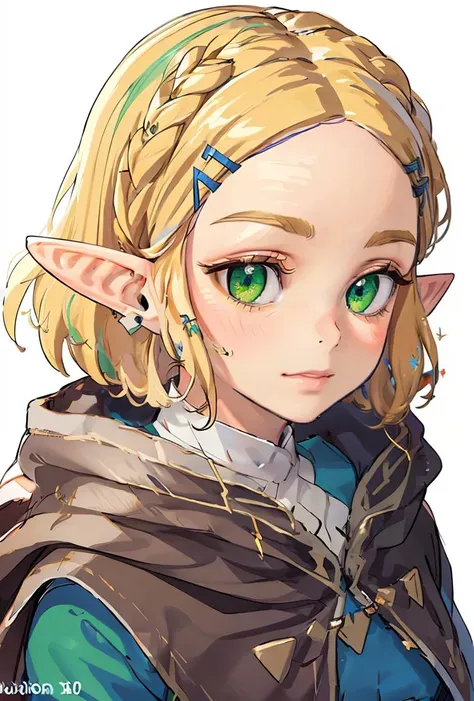 (masterpiece, best quality), 1girl, <lora:Zelda:0.8> (elf's ear:1.4)_(green eyes_:1.2) (blond hair:1.2)_