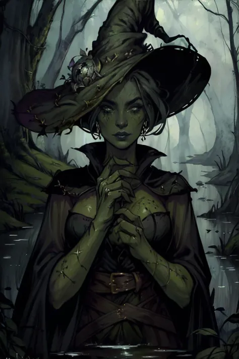 score_9,score_8_up,score_7_up,score_6_up,
kasumipl,dark green hair,blue eyes,
arm bandages,damaged hat,chest lock,darkJapanese clothes with chain,red sash,
upper body,
night,moon,graveyard,
<lora:kasumiPL:1>,solo,