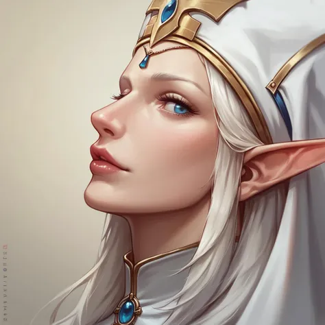 score_9, score_8_up, score_8, (masterpiece, best quality, highly detailed, semi realistic), 2.5d, digital art, profile portrait of ddelt as an elf priestess, long bushy white hair, looking at the viewer, close up, pointy ears, 
<lora:Desha_Delteil_Pony:.8>