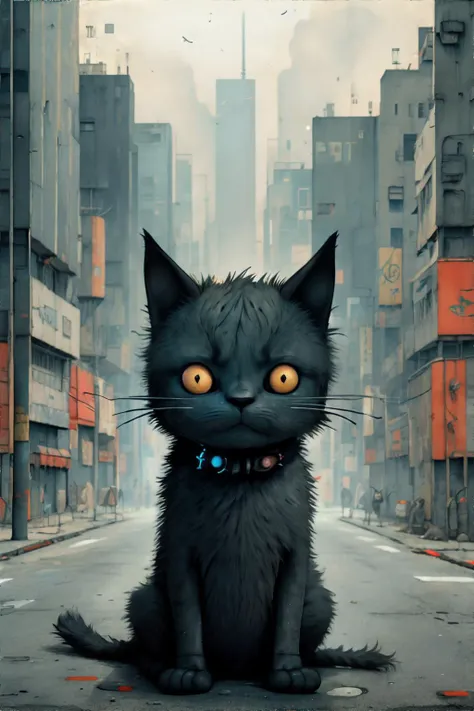 <lora:childrenspicturebook:1.0>, tonghuazhen, no humans, cat, cyberpunk, <clip:skip:2>, masterpiece, 8k, high resolution, shallow depth of field, sharp focus