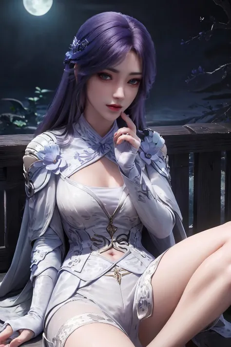 (masterpiece:1.4),(best quality:1.3),(ultra detailed:1.3),(moonlight:1.5),sleeping,(yunxi:1.3),(lying:1.3),(shine:1.4),(light:1.2),night,(best quality:1.4),(overexposure:1.4),(photorealistic:1.4),LIGHT,navel,(dress:1.2),unity 8k wallpaper,(hair ornament:1.1),1girl,cailing,long hair,looking at viewer,spread legs,<lora:yunxi_20230811143031-000009:0.8>,