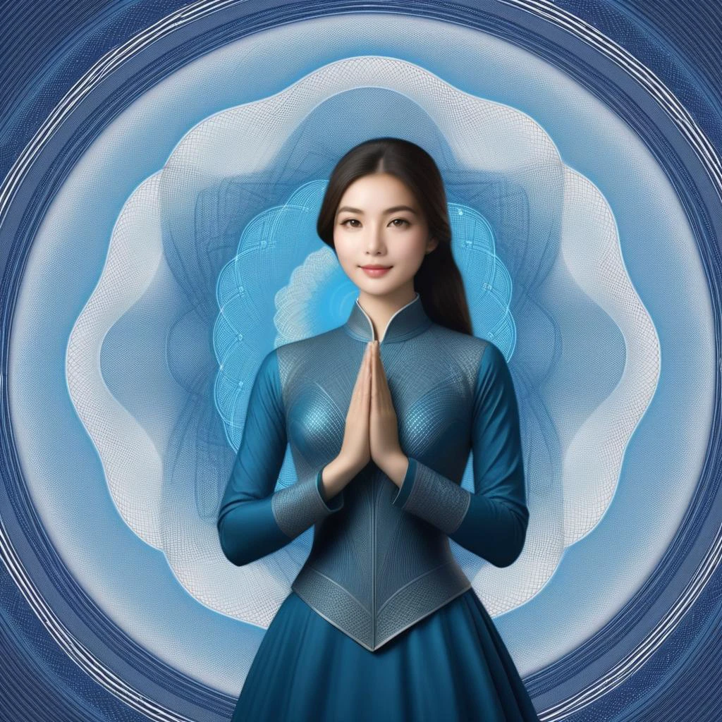 <lora:SDXL duzexi CF cline:1>,cline,bezier curve girl,cline girl, meditation, spirituality, interstellar civilisation, mysticism,
1girl,solo,best quality, high quality, highres, masterpiece, sharpening,nice face,
(((the background is a delicate continuously ordered beautiful monetary bezier curve, the girl's costume is a delicate continuously ordered beautiful monetary bezier curve, and the colour of the costume is the opposite of the background colour))),
<lora:SDXL DonMN01rXL CF DonMN01rXL:0.5>