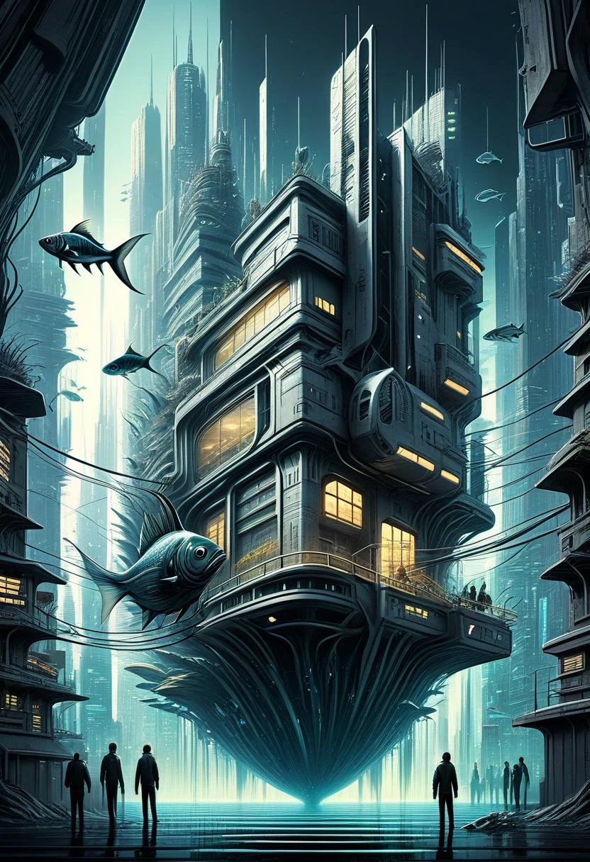DonMN01rXL anime futuristic city school of fish , <lora:DonMN01rXL-000008:0.8>