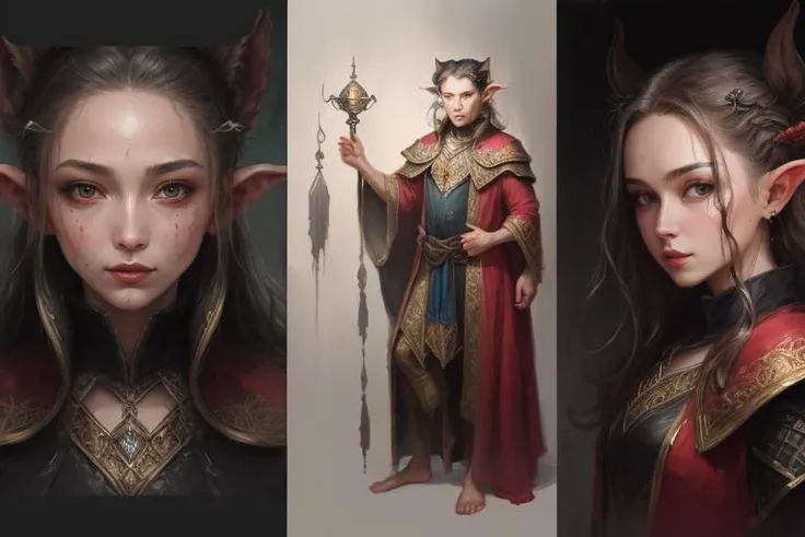 [natural colors], full body tiefling girl (thief), red skin, [watercolor digital 2D painting], (strong shading), hard shadows, blurry, elegant, wearing robes, messy, disheveled, thick brushwork, detailed face and eyes, concept art, portrait (painting) of tabaxi, de Rivia closeup, suit, collar, formal attire, D&D, fantasy, intricate, elegant, highly detailed, artstation, concept art, matte, sharp focus, (brush strokes), (oil on canvas), fantasy poster,D&D character