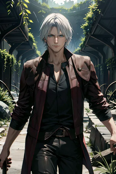 ((ultra detailed, masterpiece, absurdres))
<lora:DMC5Dante:0.9>
DMC5Dante, 1boy, solo, short hair, white hair, Ice Castle in a frozen wasteland, glowing ice crystals, standing with arms crossed, emanating a regal presence