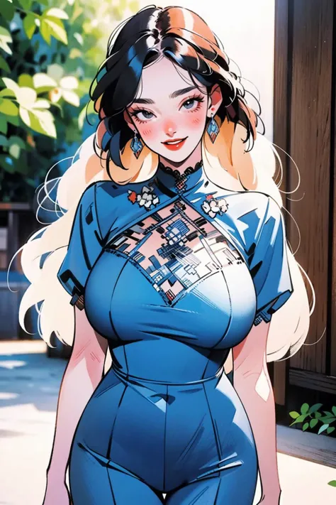 1girl, solo, medium breasts, (thigh gap:1.2), (masterpiece, hires, high resolution:1.2), (extremely detailed, realistic, intricate details, highres), cg, bbw, shiny skin, (laughing:1.4), blush, eyeliner, eyeshadow, eyelashes, (gigantic breasts, saggy breasts:1.1), (cinematic lighting, sunlight, volumetric), looking at viewer, vintage fantasy, vintage city, 1960s \(style\), (cowboy shot:1.2), 3d, film grain, best quality,
fl4tstyl3, portrait, <lora:fl4tstyl3:1> <lora:JanusSchoolUniformV1:1>