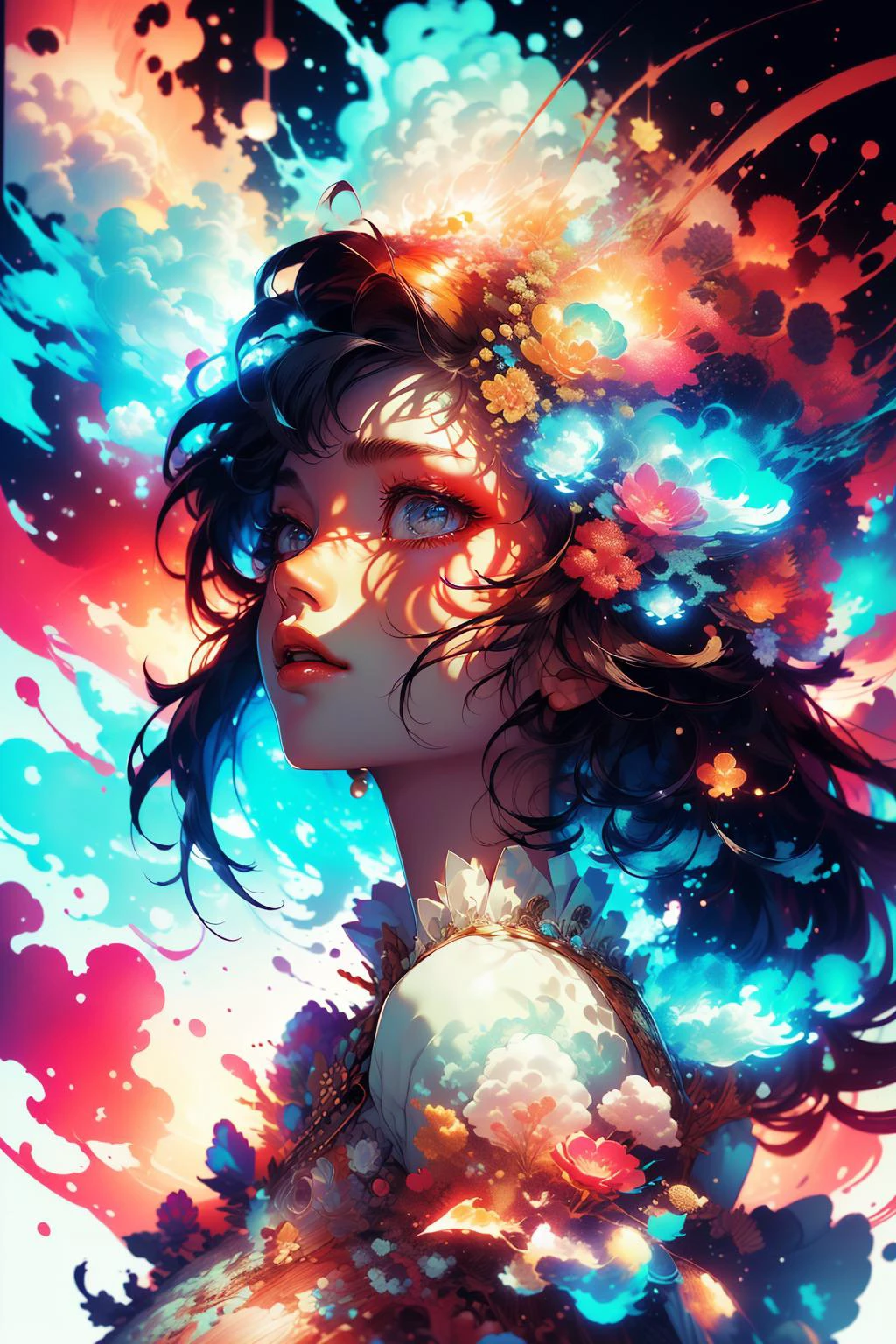 (Masterpiece Photo:1.3) of (Cel shaded:1.3) ((Masterpiece, best quality)), edgCloud, a woman wearing a dress made of clouds,wearing edgCloud <lora:edgCloudDressv1:0.8> OverallDetail,Highly Detailed,(close portrait:1.3),(Feminine:1.4),(beautiful:1.4),(attractive:1.3),handsome,calendar pose,perfectly detailed eyes,studio lighting,thematic background