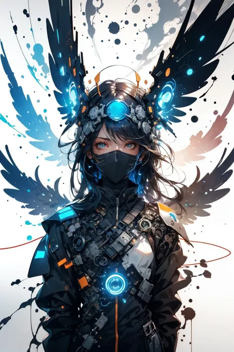 (Simple Painting:1.3) of (Simple illustration:1.3) <lora:wrenchsmechs:0.8> wrenchsmechs, glowing, <your_color> mecha, halo, mechanical wings, long hair,robot,((cyborg)),machine,futuristic,concept Art by senior character Artist,featured on zbrush central,trending on polycount,trending on ArtStation,CGSociety,hard surface modeling