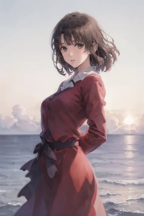 (masterpiece, realistic:1.4),(extremely intricate:1.2)>,close shot,portrait,(from front:1.3),191971 dress,backless dress,(long dress:1.2),very long hair,breasts,bare shoulders,sky,ocean,water,looking at viewer,italian,wind,cloud,sunlight,outdoor,1girl,solo,BREAK cinematic light,ultra high res,8k uhd,film grain,perfect anatomy,exquisitely detailed skin,best shadow,delicate,RAW,highres,(short hair:1.2),looking at viewer,(front:1.5),