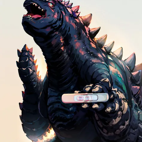 <lora:pregnant-05:1.5>, (pregnancy test:1.5), (Godzilla:1.3)