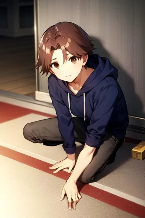masterpiece, best quality, , 1boy, solo, male focus, looking at viewer, , depth of field, , , <lora:seidou_takizawa:0.76>, seidou_takizawa, brown hair, brown eyes, hoodie, , (Broken lines,Horizontal lines,Precognition,Plasma,Cement Board,Eraser Electric current,Circulation,Sorcerous,Spectral,Ornate,Octahedron magic:1.0), 4k resolution