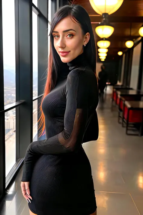 1girl in, 30 years old, Square face, Long hair, Looking at viewer, jewelry, Reality, Sexy, tight dress outfit , racing background , sitting position