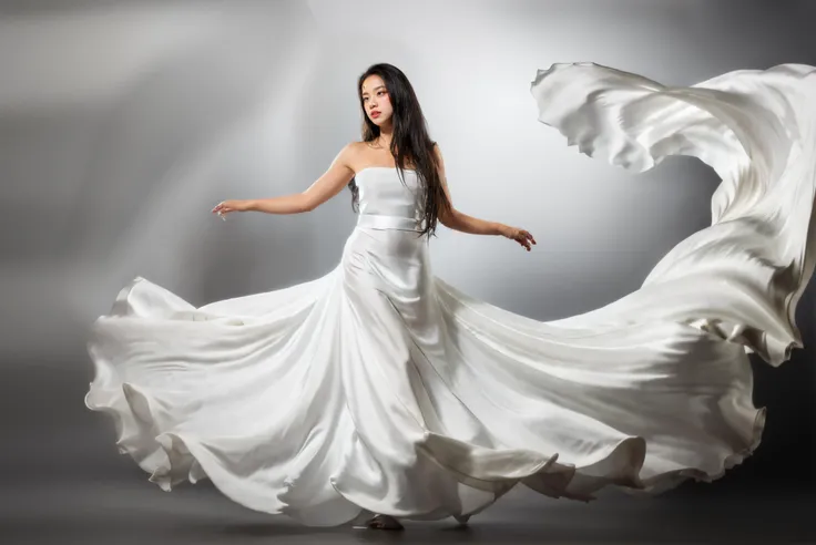dressart, white dress, handgood, (floating hair:1.2), (floating dress:1.4) photo art, 1girl, Stunningly Beautiful Girl, Haute_Couture, designer dress, wearing Haute_Couture, posing for a picture, fashion show, Long shaped face, angry, crazy, dark red eyes, Sandy Blonde side-swept hair, short hair, long ringlets, catwalk \(walkway\), , colorful, vivid colors, masterpiece, best quality, absurdres, highest quality, amazing details, 8k, aesthetic, <lora:dressart_SDLife_Chiasedamme_v1.0:0.88> <lora:handgood_SDLife_Chiasedamme_v1.0:0.4>