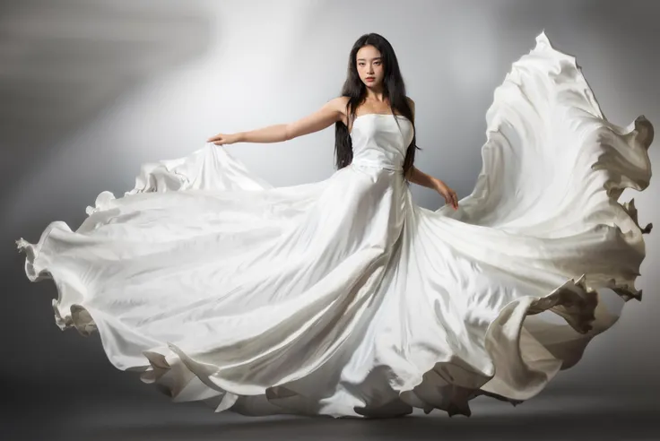 dressart, white dress, handgood, (floating hair), (floating dress:1.4) photo art, 1girl, Stunningly Beautiful Girl, Haute_Couture, designer dress, wearing Haute_Couture, posing for a picture, fashion show, Long shaped face, angry, crazy, dark red eyes, Sandy Blonde side-swept hair, short hair, long ringlets, catwalk \(walkway\), , colorful, vivid colors, masterpiece, best quality, absurdres, highest quality, amazing details, 8k, aesthetic, <lora:dressart_SDLife_Chiasedamme_v1.0:0.88> <lora:handgood_SDLife_Chiasedamme_v1.0:0.4>