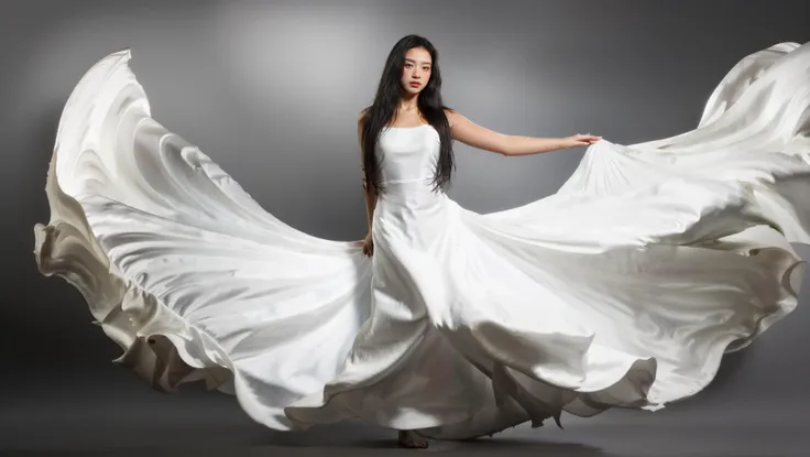 dressart, white dress, handgood, (floating hair:1.2), (floating dress:1.4) photo art, 1girl, Stunningly Beautiful Girl, Haute_Couture, designer dress, wearing Haute_Couture, posing for a picture, fashion show, Long shaped face, angry, crazy, dark red eyes, Sandy Blonde side-swept hair, short hair, long ringlets, catwalk \(walkway\), , colorful, vivid colors, masterpiece, best quality, absurdres, highest quality, amazing details, 8k, aesthetic, <lora:dressart_SDLife_Chiasedamme_v1.0:0.88> <lora:handgood_SDLife_Chiasedamme_v1.0:0.4>