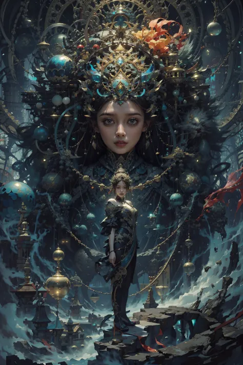 to be or not to be,that's a question,<lora:GoodHands-beta2:1>,
((full body)),official art,unity 8k wallpaper,ultra detailed,beautiful and aesthetic,masterpiece,best quality,photorealistic,(zentangle, mandala, tangle, entangle),intricate clothes,extreme detailed,dynamic angle,the most beautiful form of chaos,elegant,a brutalist designed,vivid colours,romanticism,
zhongfenghua,<lora:fashigirl-v5.4-lora-64dim-naivae-5ep:0.2>,<lora:zhongfenghua_v1:0.6>,<lora:LowRA:0.5>,<lora:Dreamwave v3:0.9>,