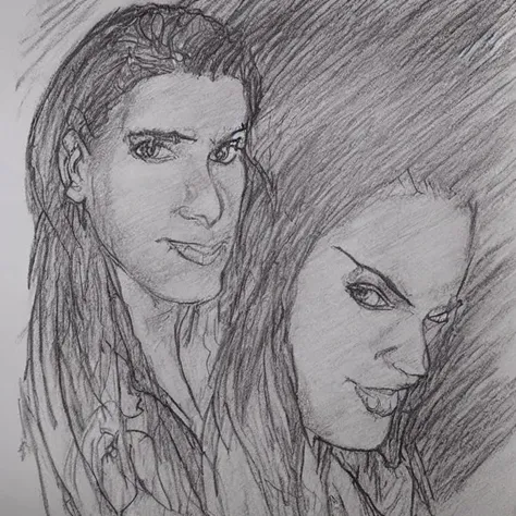 drawing of Nelly Furtado forgetting a password , art by sketchpad