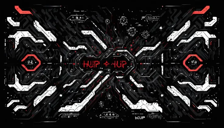 <lora:testcyber-000002:1> hud, graphic, elements, <lora:Psych-Red:0.8> illustration, white and red ink on black