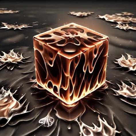 FireAI ice cube, dripping, melting,( puddle of water:1.2), hyper detailed<lora:FireAIv2.0:0.85>