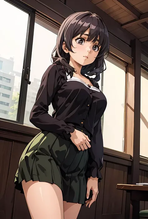 (masterpiece, best quality), 1girl,    <lora:matsukazemayu-nvwls-v1:0.8> matsukaze mayu, blouse, long sleeves, green skirt, long skirt