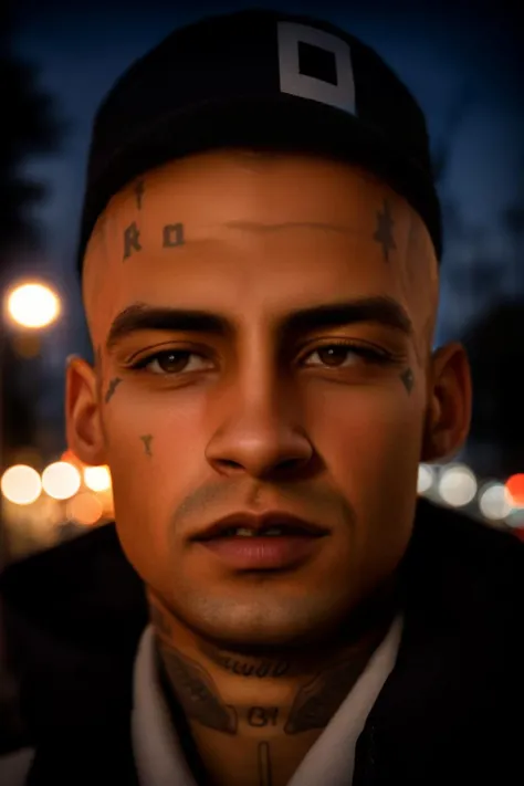 portrait of sks man (lgante:1) in the street, very detailed face, high quality, in the night, 8k <lora:lgante:1>