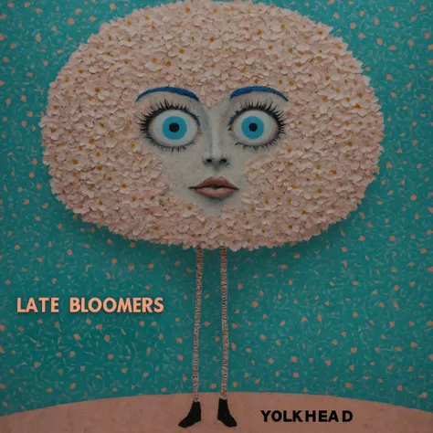 detailed word "LATE BLOOMERS", outsider art album cover, detailed word "LATE BLOOMERS", intricate, elegant, highly detailed, dynamic, sharp focus, ambient light, epic composition, colorful, deep colors, romantic, cinematic, sublime, cool, new, shiny, glowing, magical, awesome, fabulous, great, perfect, focused, very creative, amazing color, symmetry, illuminated, beautiful, pure, fine