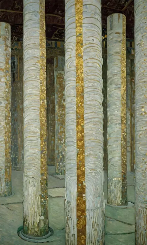 A painting by Gustav Klimt titled "Pillars"