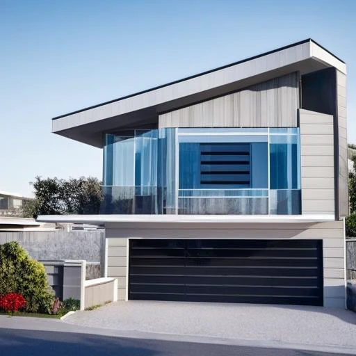 RAW 3d photo, outdoor, (residential architecture exterior:1.3), 1 house architecture, (elegant), modern house , rocks white wall and transparence  glass  style 