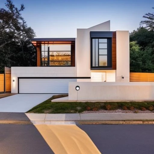 "An architectural masterpiece that captures the essence of modern design in a single building. The image is presented in high quality, allowing every detail of the structure to shine. The realism and attention to detail showcase the modern house's features, from its clean lines to its innovative design elements. The photograph's resolution ensures that even the tiniest nuances are visible, making it a true work of art."