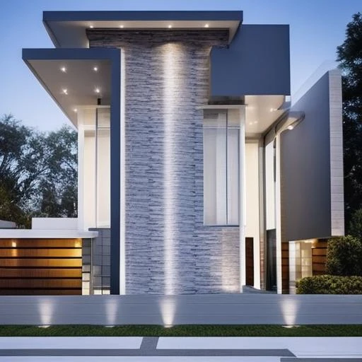 "An architectural masterpiece that captures the essence of modern design in a single building. The image is presented in high quality, allowing every detail of the structure to shine. The realism and attention to detail showcase the modern house's features, from its clean lines to its innovative design elements. The photograph's resolution ensures that even the tiniest nuances are visible, making it a true work of art."
