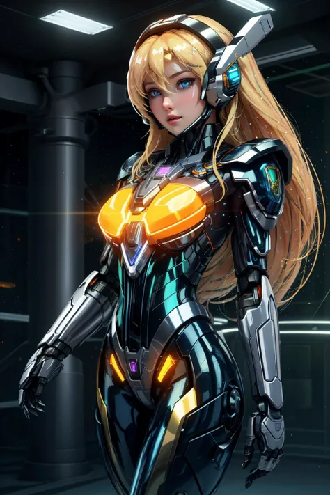 masterpiece,best quality,ultra-detailed,very detailed illustrations,extremely detailed,intricate details,highres,super complex details,extremely detailed 8k cg wallpaper,cowboy shot, caustics,reflection,ray tracing,demontheme,nebula,dark aura,cyber effect, 1girl,solo,alone,mecha musume,mechanical parts, robot joints,single mechanical arm, headgear, mechanical halo,star halo,intricate mechanical bodysuit, mecha corset, kimono, full armor, (black armor) very long hair,white hair, hair between eyes, multicolored hair, colored inner hair, red eyes,glowing eye,eye trail, random expressions,random action, ancient japanese architecture,pond, starry sky,skyline, (Thick Body:1.4), (Long Blond Hair:1.4), Green Eyes, HDR (High Dynamic Range), Ray Tracing, NVIDIA RTX, Super-Resolution, Unreal 5, Subsurface Scattering, PBR Texturing, Post-Processing, Anisotropic Filtering, Depth-Of-Field ,Maximum Clarity And Sharpness, Multi-Layered Textures, Albedo And Specular Maps, Surface Shading, Accurate Simulation Of Light-Material Interaction, Octane Render, Two-Tone Lighting, Low ISO, White Balance, Rule Of Thirds, Wide Aperture, 8K RAW, Efficient Sub-Pixel, Sub-Pixel Convolution, (Luminescent Particles:1.4), Masterpiece, Best Quality, Extremely Detailed CG, Unity 8k Wallpaper, 3D, Cinematic Lighting, Lens Flare, <lora:mecha_offset:1> <lora:add_detail:0.2>