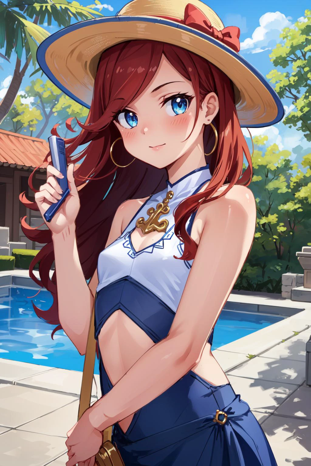 (masterpiece, best quality), intricate details,
1girl, <lora:pool_party_miss_fortune:0.8> pool party miss fortune,
<lora:squeezerExperimental_:0.8> cowboy shot, looking at viewer,
