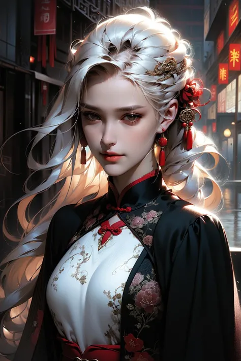 masterpiece,best quality,ultra-detailed,1girl,md,by the lake,chinese clothing,white hair,<lora:20231008-1696753536071-0005:0.8>,upper body,black eyes,