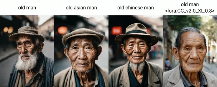 portrait photograph of an old man on street, half body