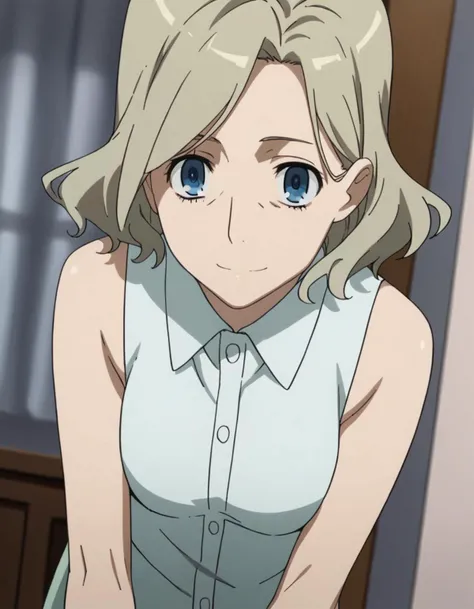 score_9, score_8_up, score_7_up, source_anime,
irenehonma,  <lora:irene-honma-s1-ponyxl-lora-nochekaiser:1>,
irene honma, short hair, blue eyes, grey hair,
shirt, bare shoulders, sleeveless, sleeveless shirt,
indoors, bent over, smile,
looking at viewer, solo, cowboy shot, dutch angle,
