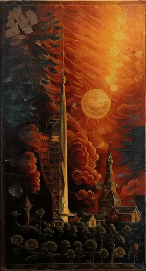a painting of a tower <lora:Persian_Binding:0.8>
