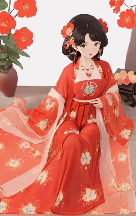 masterpiece, best quality, anime, anime style, cute comic
1girl, black hair, daxiushan, chinese clothes, daxiushan style, flower, front view, jewelry, solo, hair ornament, sitting, hanfu, holding, necklace, red lips, sit
<lora:daxiushan_SDXL-000003:0.75> <lora:sdxl_cute_social_comic:0.5>