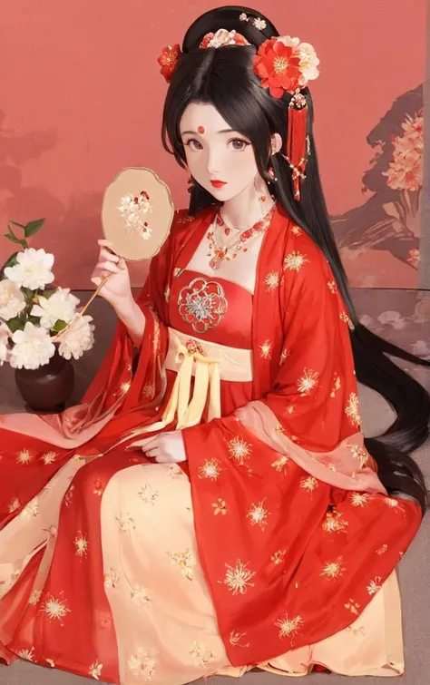 masterpiece, best quality, anime, anime style
1girl, black hair, daxiushan, chinese clothes, daxiushan style, flower, front view, jewelry, solo, hair ornament, sitting, hanfu, holding, necklace, red lips, sit
<lora:daxiushan_SDXL-000003:0.75>
