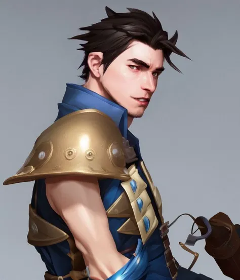 CharHelper, (close-up:1.4) anime style digital painting, (close-up) male character portrait, artwork by Shigeru Miyamoto, Loish and Wlop