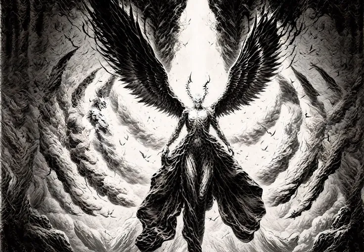 masterpiece, best quality, background horror, (1girl), angel wing, wrathful, archangel, monochrome
<lora:add_detail:2>