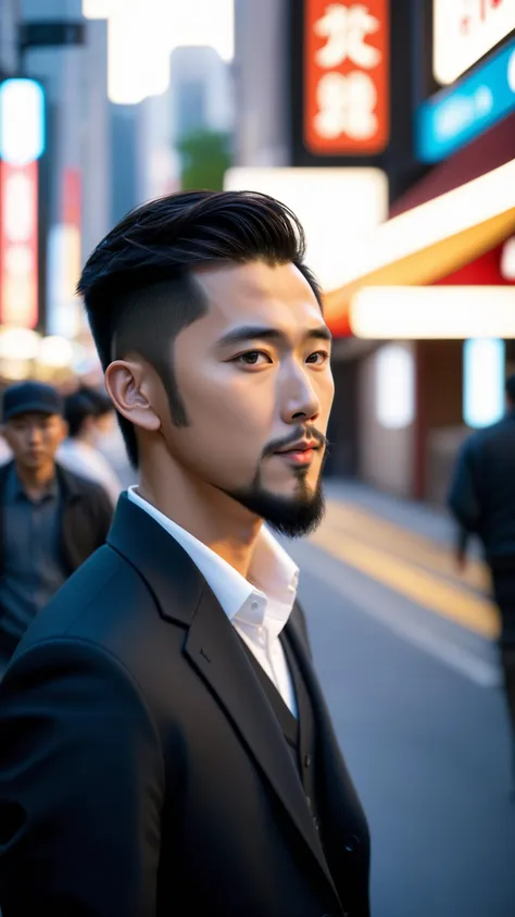 <lora:xl_yamer_style-3.0:1>, analog photo, closeup portrait photo of 24 years old asian man, natural skin, looks at viewer, city street, (cinematic shot, film grain:1.1), ultra detailed, slight beard