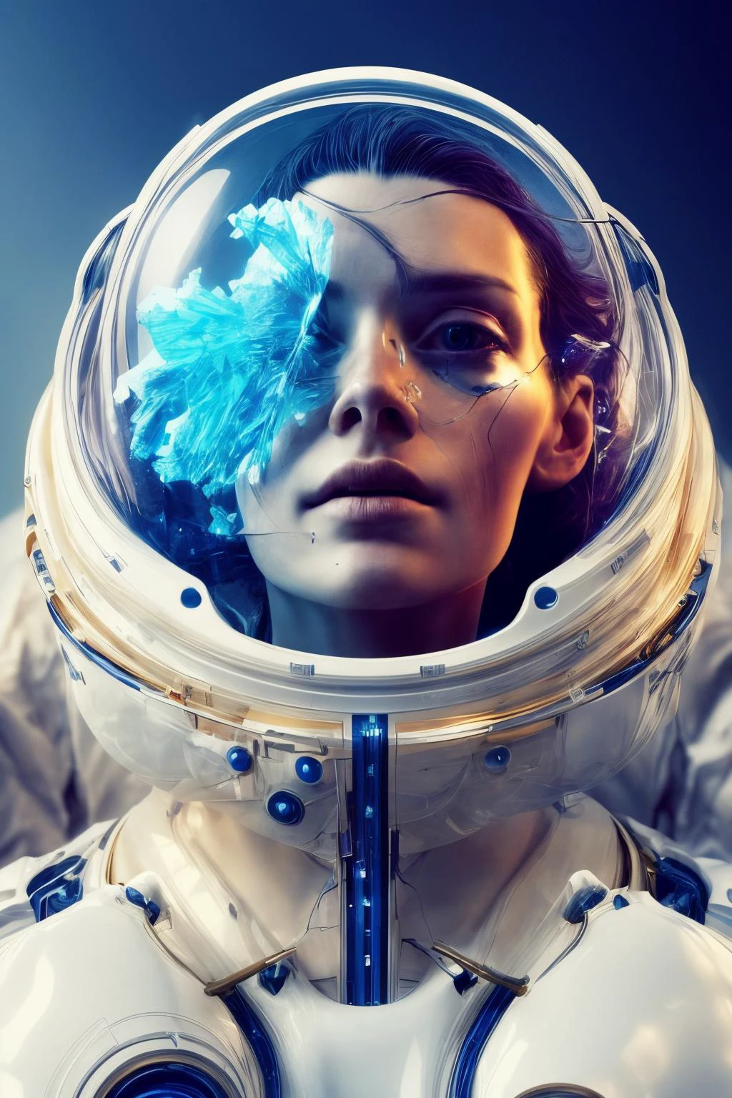 1 woman, long hair, space suit crystal
fractural, reflections, dramatic lighting, refraction,
scifi
Alberto Seveso
realistic, photorealistic
(masterpiece, best quality) <lora:add_detail:1>
